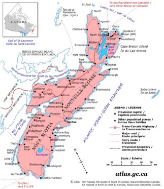 Carte de la Nouvelle-Écosse, 2006