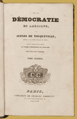 Page de titre de De la démocratie en Amérique, édition originale. © AD Manche/A. Poirier